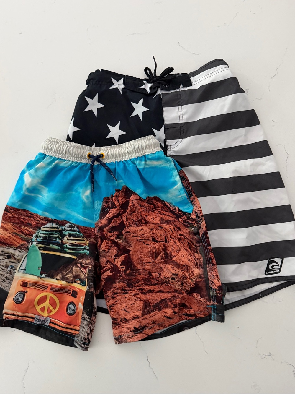Bundle of 2 Boys’ Swim Trunks VW Bus, Stars & Stripes